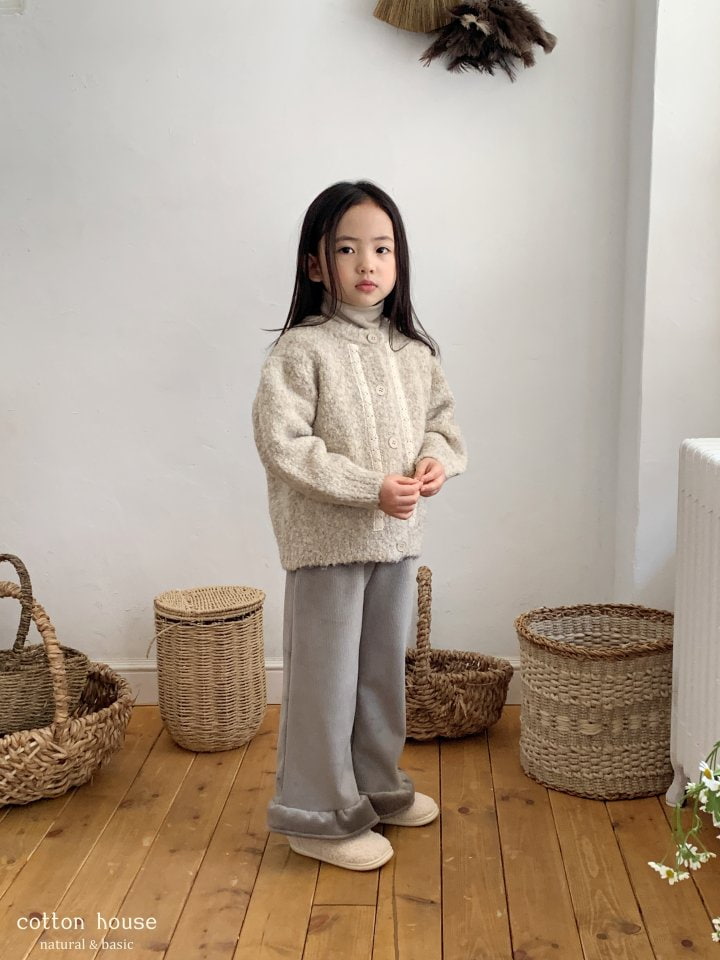 Cotton House - Korean Children Fashion - #childofig - Velvet Frill Fleece Pants - 4