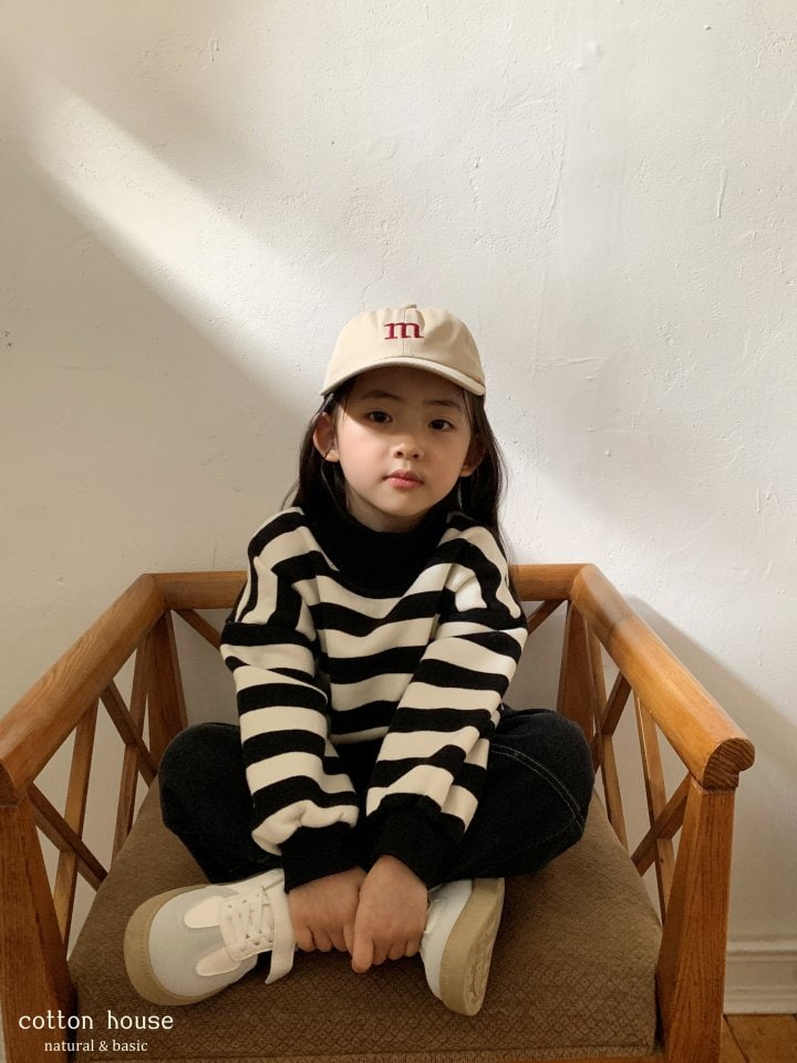 Cotton House - Korean Children Fashion - #discoveringself - Stripe Mockneck Sweatshirt - 7