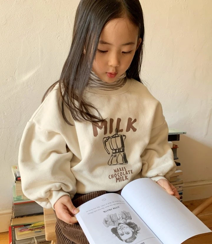 Cotton House - Korean Children Fashion - #discoveringself - Milk Sweatshirt - 4