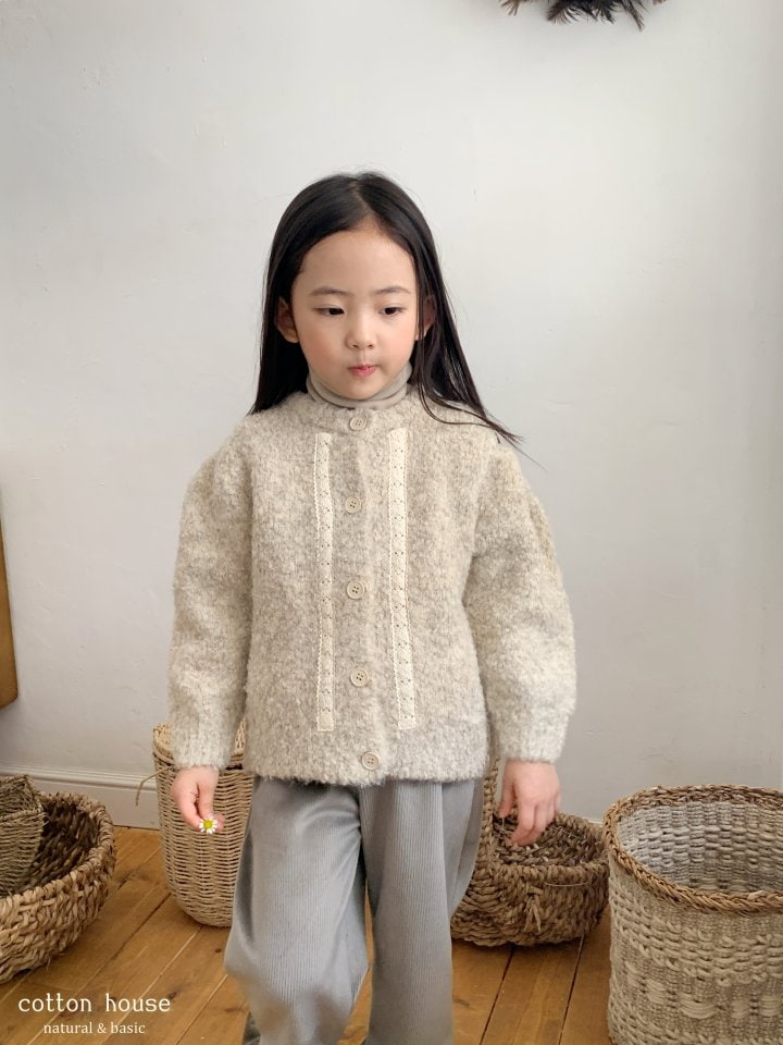 Cotton House - Korean Children Fashion - #fashionkids - Puff Lace Cardigan - 2