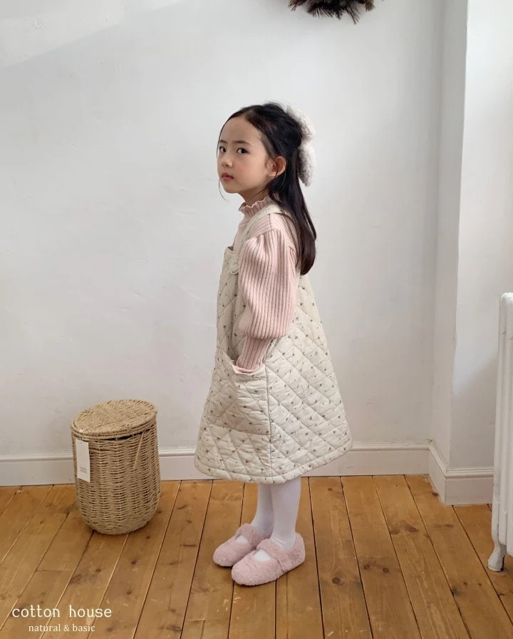 Cotton House - Korean Children Fashion - #fashionkids - Quilted Suspenders One-piece