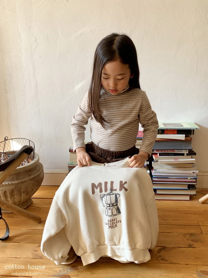 Cotton House - Korean Children Fashion - #kidsshorts - Milk Sweatshirt - 5