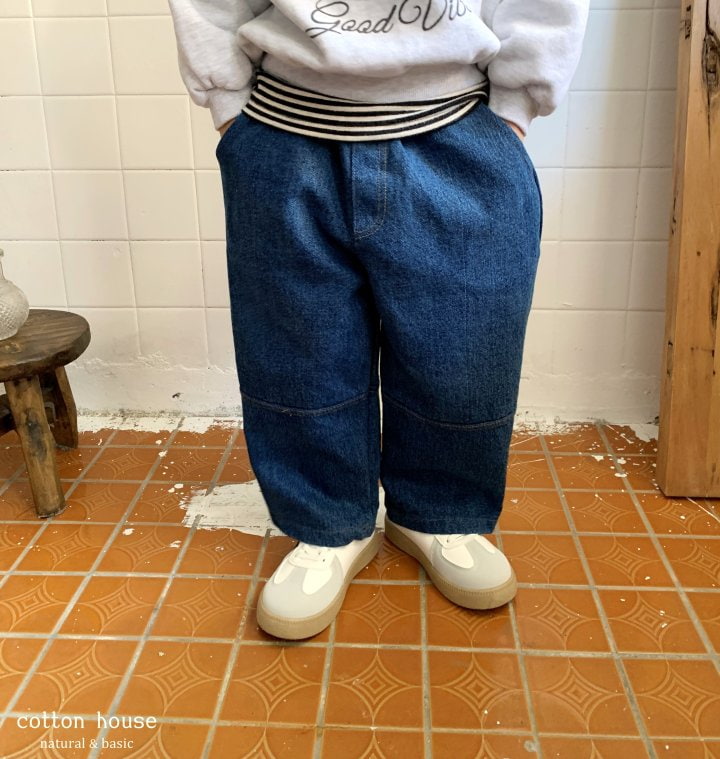 Cotton House - Korean Children Fashion - #kidsshorts - Kush Fleece Denim Pants