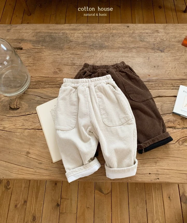 Cotton House - Korean Children Fashion - #kidsstore - Corduroy Interlock Pants - 11