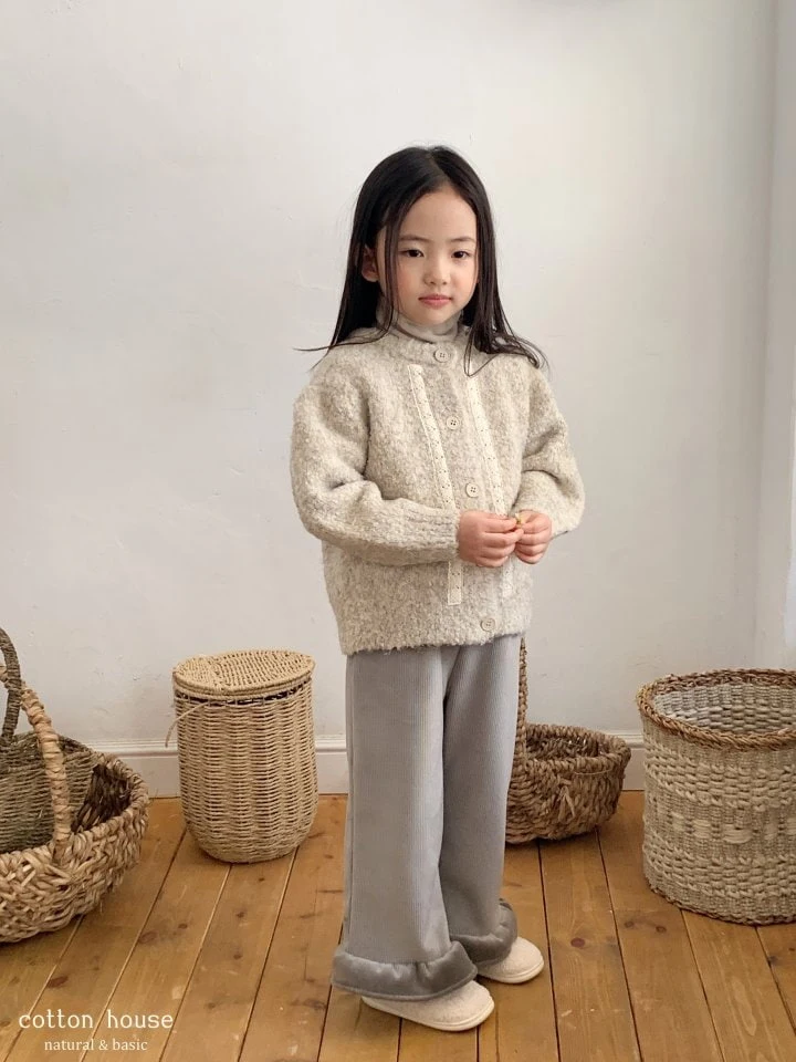 Cotton House - Korean Children Fashion - #kidsshorts - Puff Lace Cardigan - 4