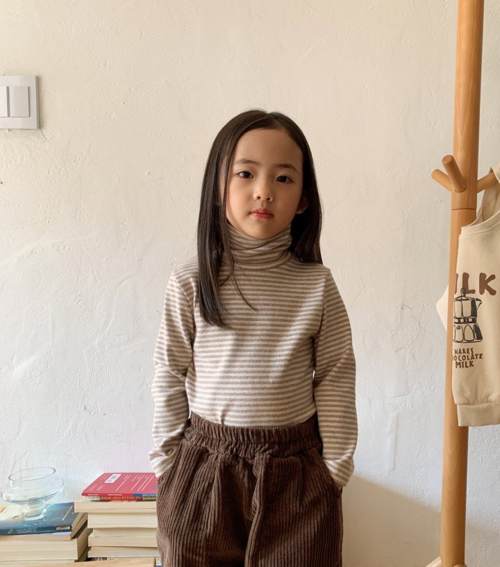 Cotton House - Korean Children Fashion - #kidzfashiontrend - Stripe Turtleneck Tee - 3