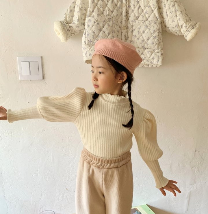 Cotton House - Korean Children Fashion - #kidzfashiontrend - Ribbed Puff Tee