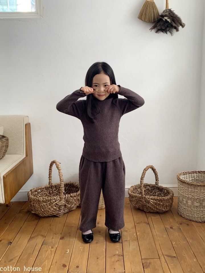 Cotton House - Korean Children Fashion - #littlefashionista - Ribbed Knit Raglan Set-up - 2