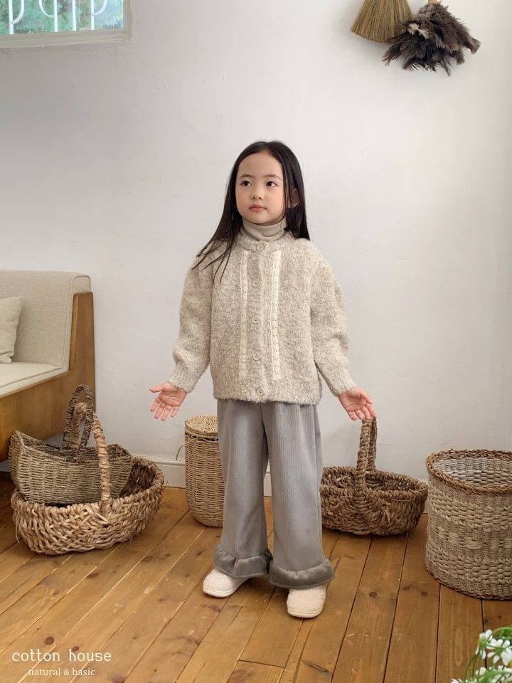 Cotton House - Korean Children Fashion - #littlefashionista - Puff Lace Cardigan - 7