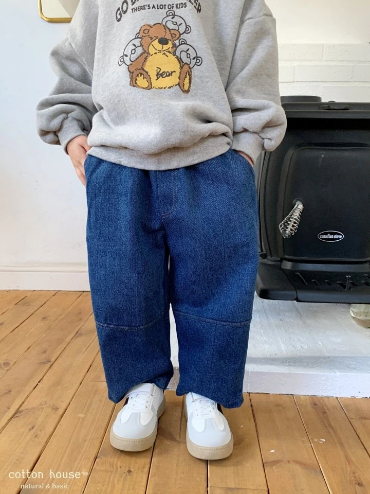 Cotton House - Korean Children Fashion - #littlefashionista - Kush Fleece Denim Pants - 5