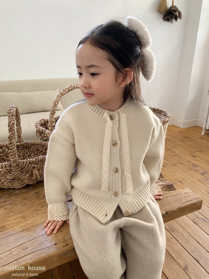 Cotton House - Korean Children Fashion - #magicofchildhood - Sleeve Lace Cardigan - 3