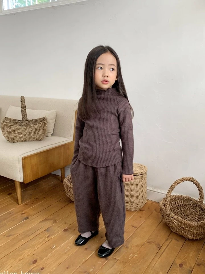 Cotton House - Korean Children Fashion - #magicofchildhood - Ribbed Knit Raglan Set-up - 3