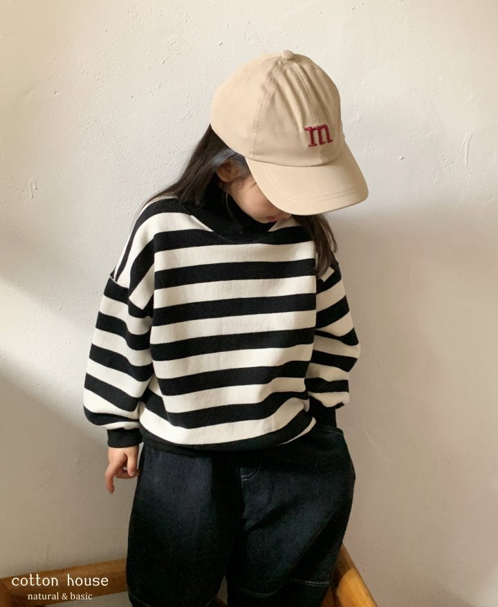 Cotton House - Korean Children Fashion - #minifashionista - Stripe Mockneck Sweatshirt