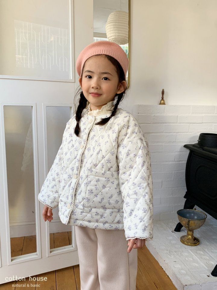 Cotton House - Korean Children Fashion - #minifashionista - Flower Quilted Fleece Jacket - 12