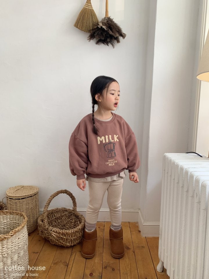 Cotton House - Korean Children Fashion - #minifashionista - Ribbed Fleece Leggings - 4