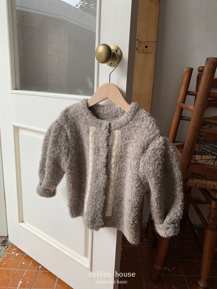 Cotton House - Korean Children Fashion - #prettylittlegirls - Puff Lace Cardigan - 10