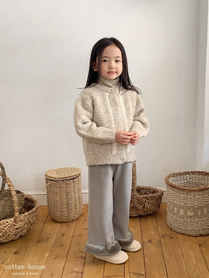 Cotton House - Korean Children Fashion - #stylishchildhood - Velvet Frill Fleece Pants - 2