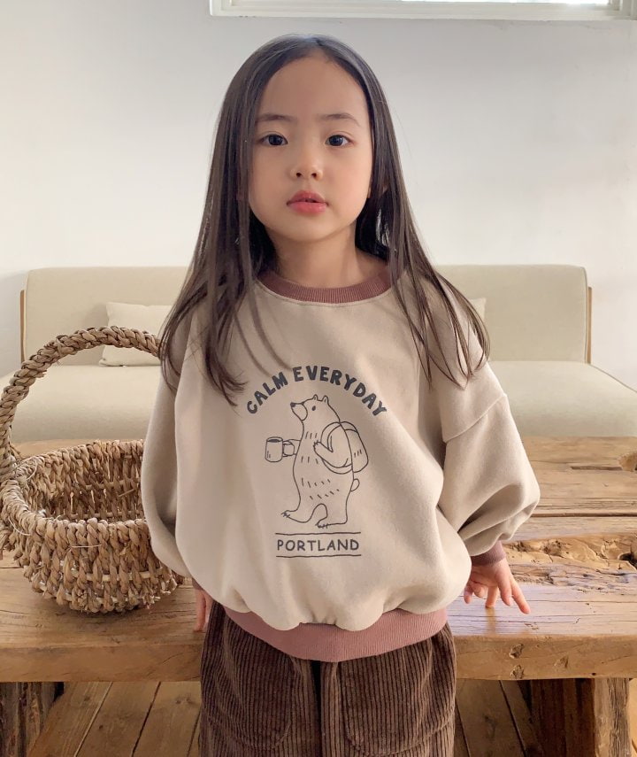 Cotton House - Korean Children Fashion - #stylishchildhood - Raglan Bear Sweatshirt