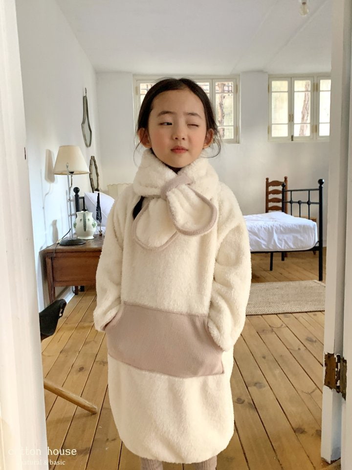 Cotton House - Korean Children Fashion - #todddlerfashion - Boa Fleece One-piece - 2