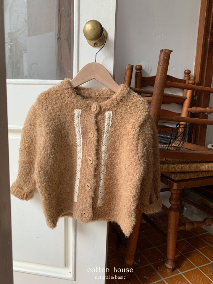 Cotton House - Korean Children Fashion - #toddlerclothing - Puff Lace Cardigan - 12