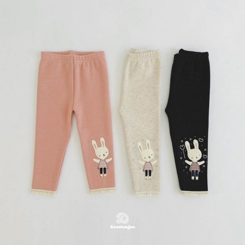 Dae Sung Sa - Korean Children Fashion - #Kfashion4kids - Fleece Horay Rabbit Leggings