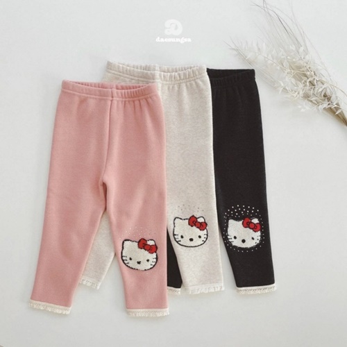 Dae Sung Sa - Korean Children Fashion - #childrensboutique - Fleece Kitty Leggings