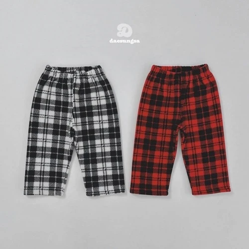 Dae Sung Sa - Korean Children Fashion - #designkidswear - Check Fleece Sleeping Pants