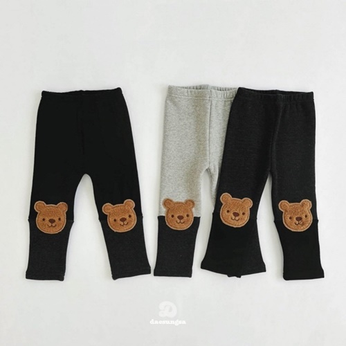 Dae Sung Sa - Korean Children Fashion - #designkidswear - Bear Fleece Two Tone Leggings