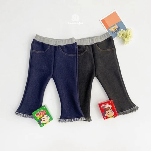 Dae Sung Sa - Korean Children Fashion - #fashionkids - Fleece Tessel Bootscut Jeggings