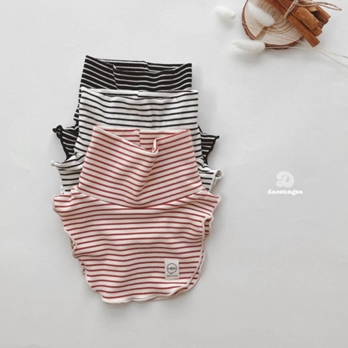 Dae Sung Sa - Korean Children Fashion - #kidsstore - Peach Stripe Fake Turtleneck