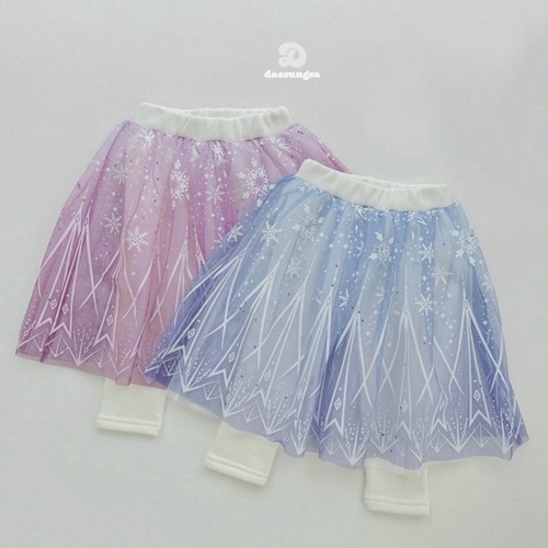 Dae Sung Sa - Korean Children Fashion - #littlefashionista - Fleece Elsa Skirt Leggings