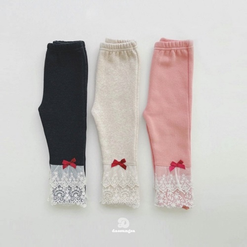 Dae Sung Sa - Korean Children Fashion - #stylishchildhood - Fleece Cancan Lace Leggings