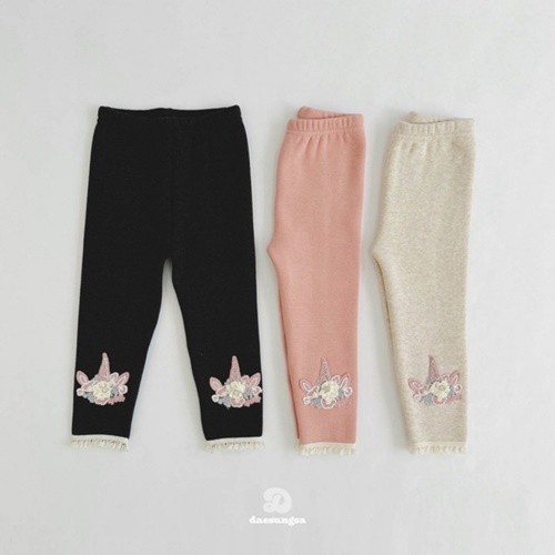 Dae Sung Sa - Korean Children Fashion - #toddlerclothing - Fleece Unicorn Leggings