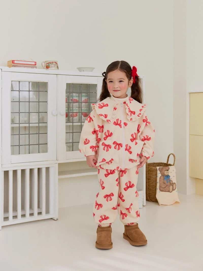 Daily Bebe - Korean Children Fashion - #Kfashion4kids - Frill Fleece Zip-up Jacket - 9