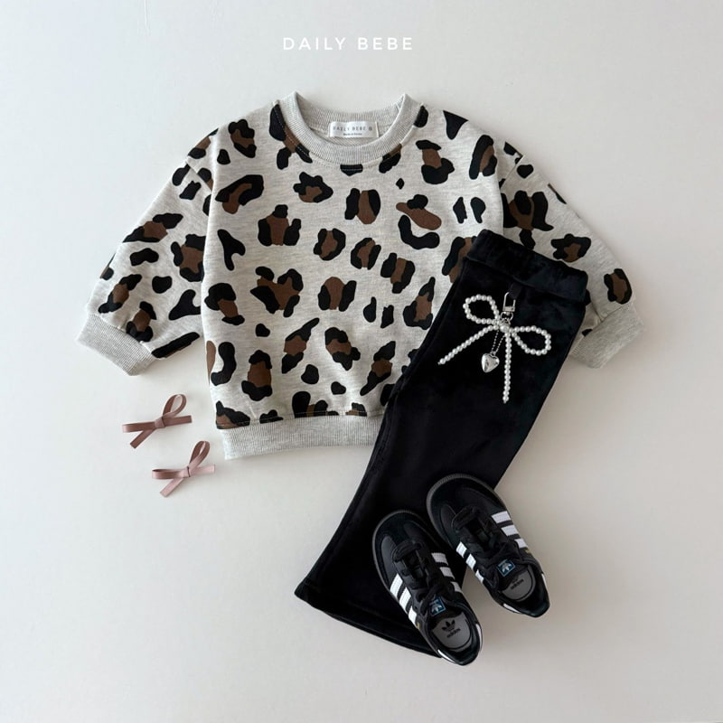 Daily Bebe - Korean Children Fashion - #Kfashion4kids - Leopard Sweatshirt - 8