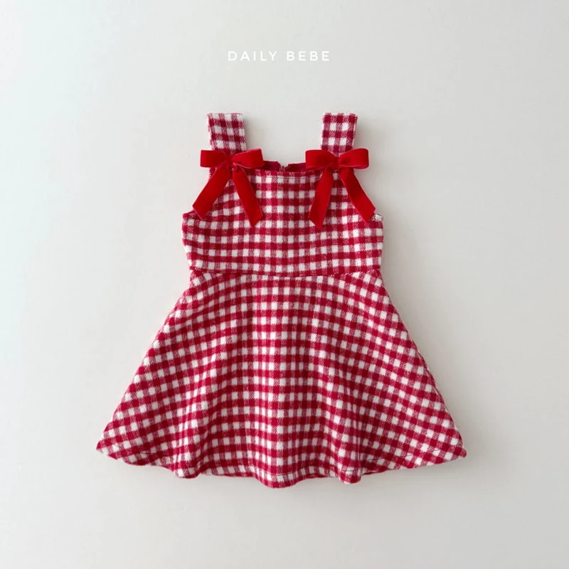 Daily Bebe - Korean Children Fashion - #Kfashion4kids - Eve Check One-piece