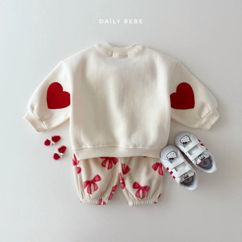 Daily Bebe - Korean Children Fashion - #Kfashion4kids - Heart Bookle Sweatshirts - 12