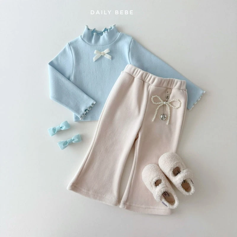 Daily Bebe - Korean Children Fashion - #Kfashion4kids - Mockneck Wave Tee - 12