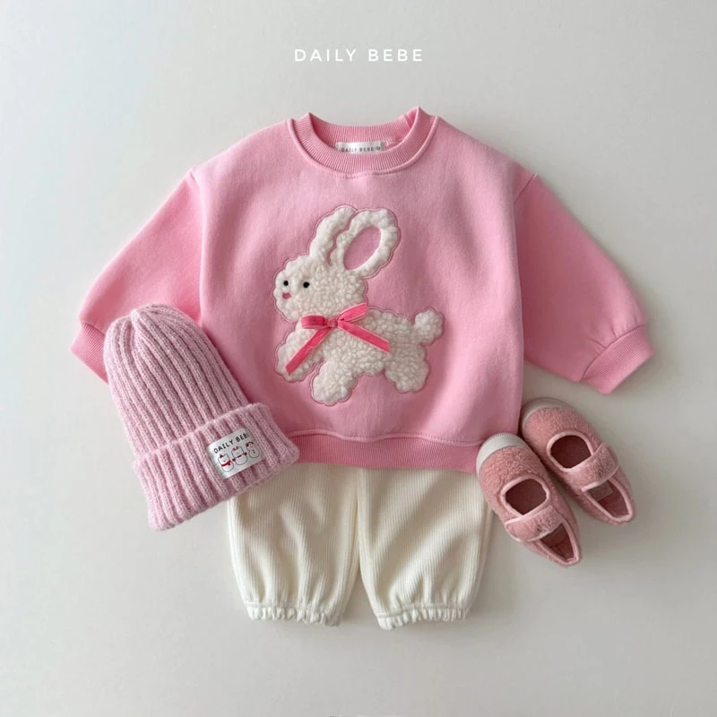 Daily Bebe - Korean Children Fashion - #childofig - Fleece Ribbon Sweatshirts - 6