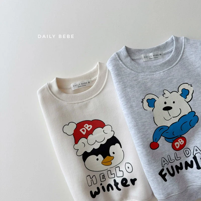 Daily Bebe - Korean Children Fashion - #childofig - Penguin White Bear Top Bottom Set - 10