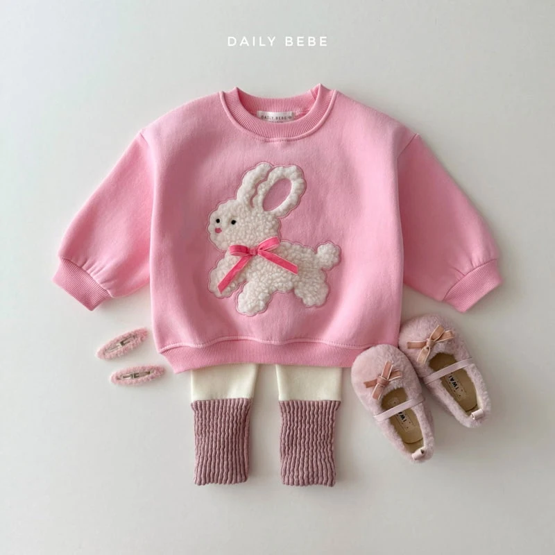 Daily Bebe - Korean Children Fashion - #childrensboutique - Fleece Ribbon Sweatshirts - 7