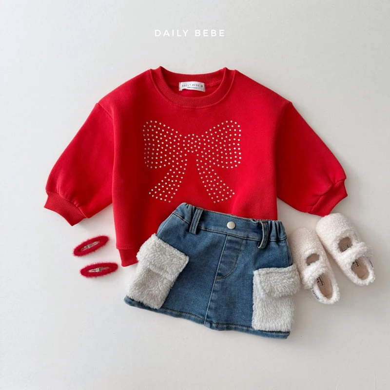 Daily Bebe - Korean Children Fashion - #discoveringself - Ribbon Cubic Sweatshirts - 11