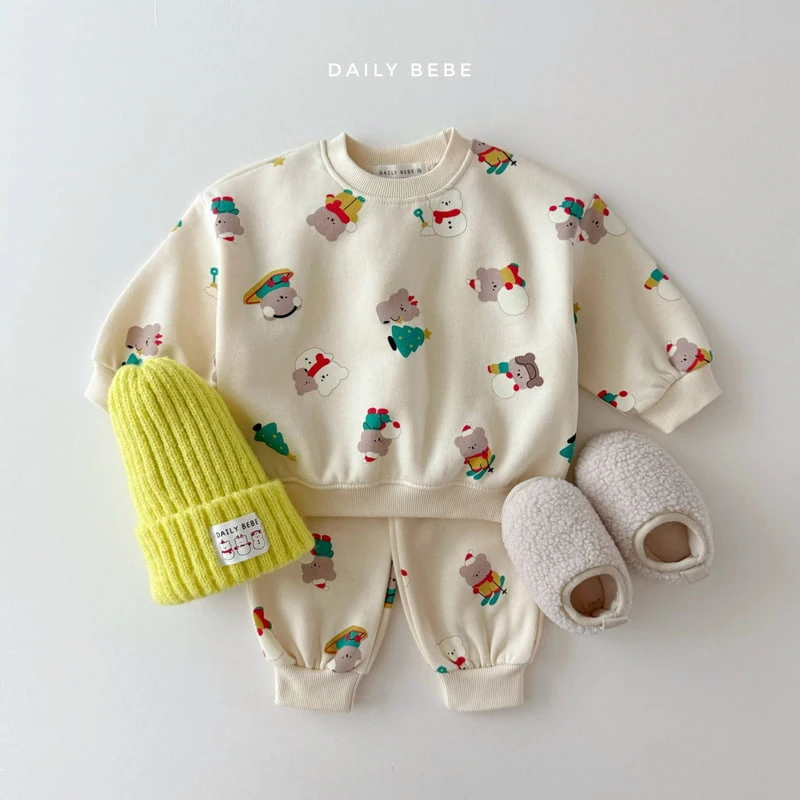 Daily Bebe - Korean Children Fashion - #designkidswear - Snow Play Top Bottom Set - 4