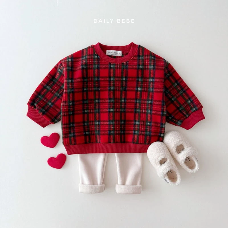 Daily Bebe - Korean Children Fashion - #fashionkids - Check Fleece Sweatshirts - 7