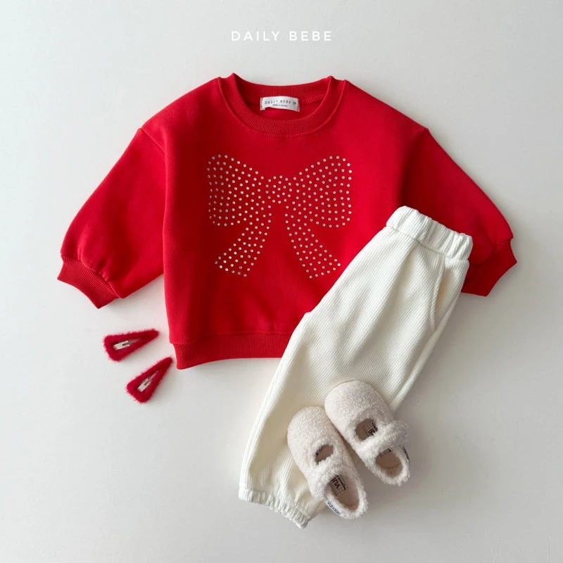 Daily Bebe - Korean Children Fashion - #fashionkids - Ribbon Cubic Sweatshirts - 12