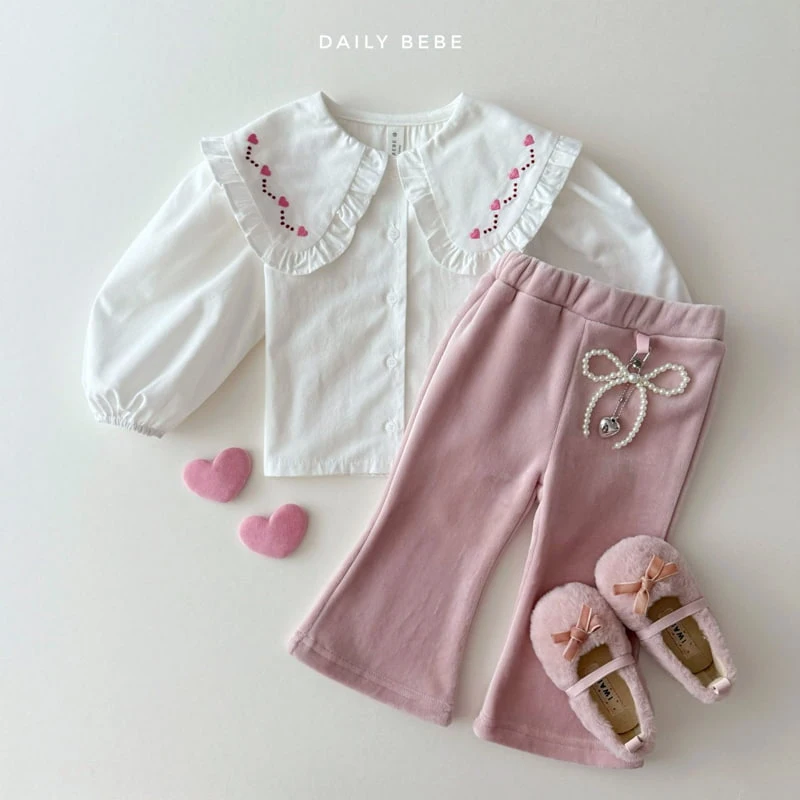 Daily Bebe - Korean Children Fashion - #kidsshorts - Embroidered Collar Blouse - 8