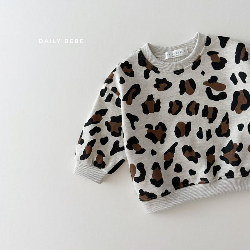 Daily Bebe - Korean Children Fashion - #kidsshorts - Leopard Sweatshirt - 5