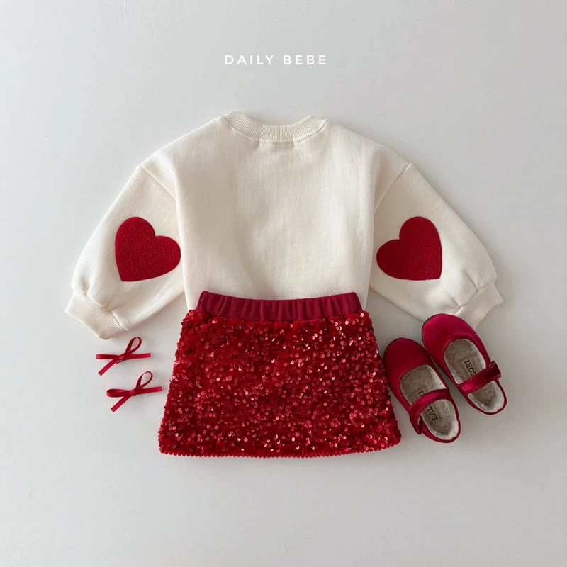 Daily Bebe - Korean Children Fashion - #kidsshorts - Heart Bookle Sweatshirts - 9