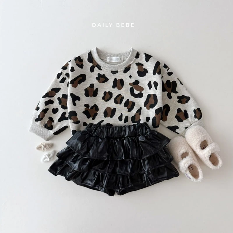 Daily Bebe - Korean Children Fashion - #kidsstore - Leopard Sweatshirt - 6