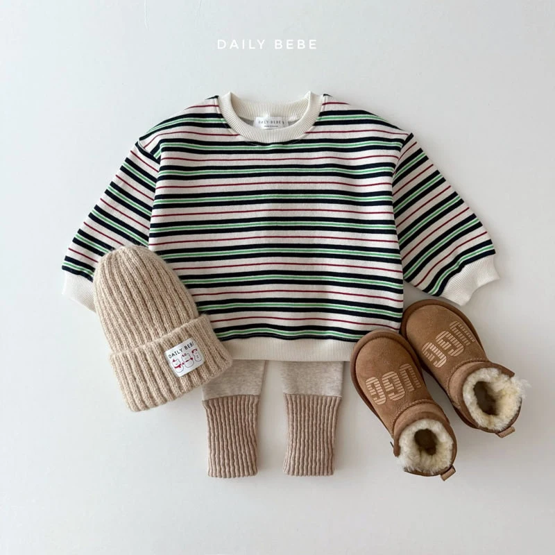 Daily Bebe - Korean Children Fashion - #kidzfashiontrend - Multi Stripe Sweatshirts - 5